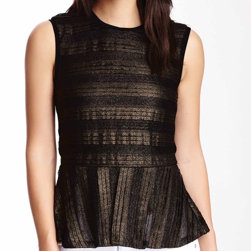 NWOT Nicole Miller Iridescent Peplum Top